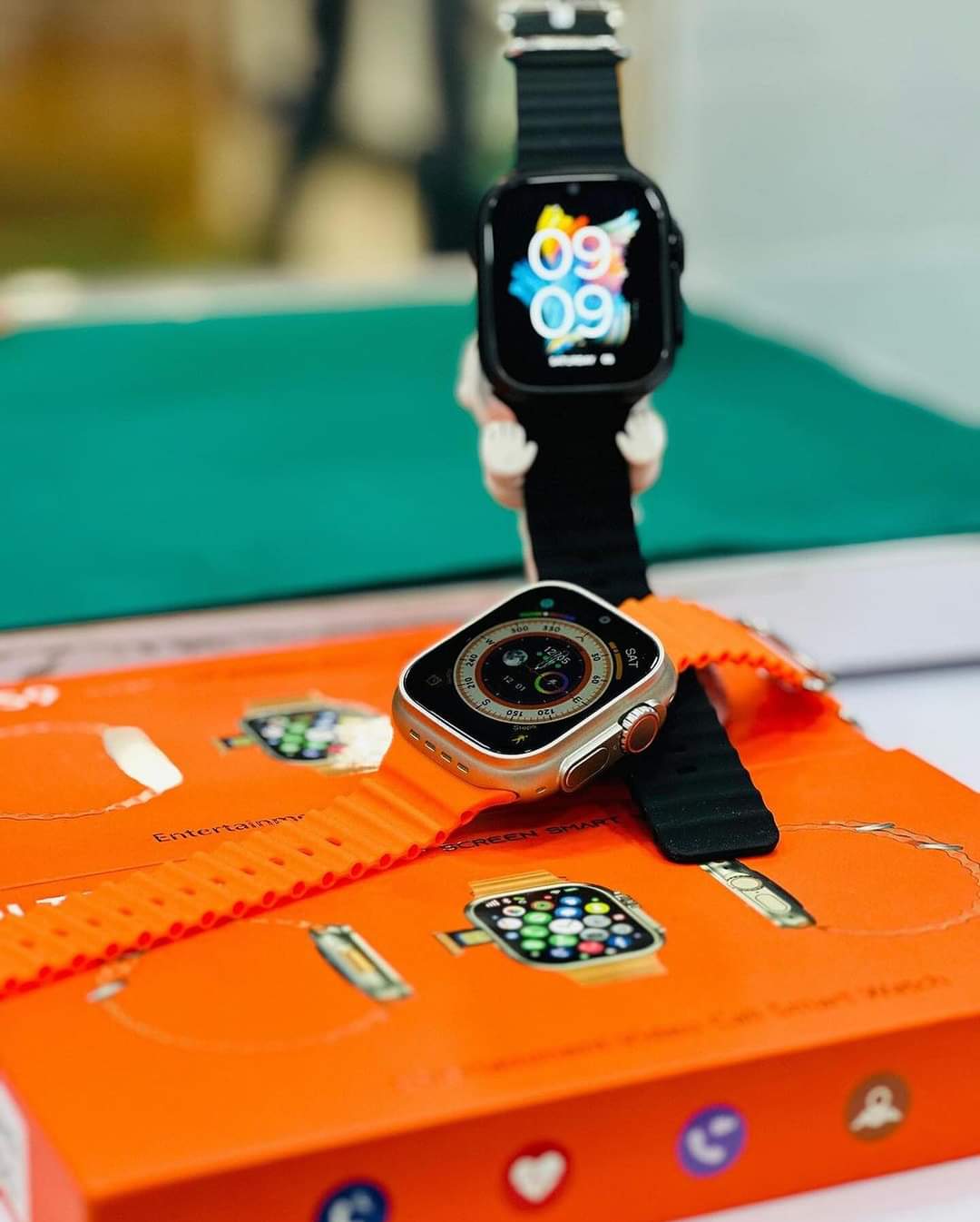 S9 Ultra 5G Android Smartwatch with Dual Camera & Play Store Support Smartwatch  (Orange, Black Strap, 49MM)