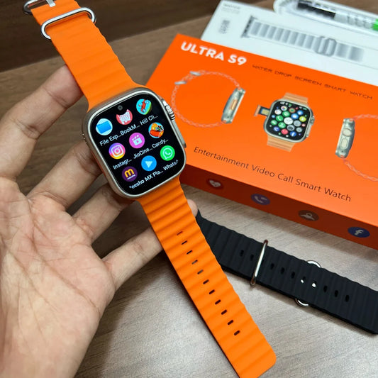 S9 Ultra 5G Android Smartwatch with Dual Camera & Play Store Support Smartwatch  (Orange, Black Strap, 49MM)