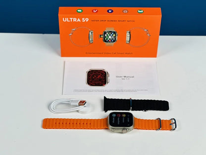 S9 Ultra 5G Android Smartwatch with Dual Camera & Play Store Support Smartwatch  (Orange, Black Strap, 49MM)